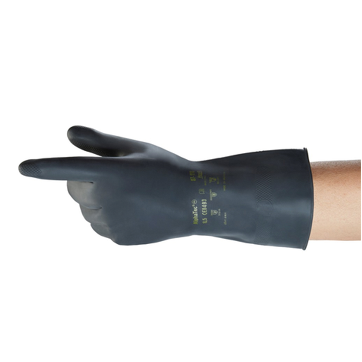 AlphaTec® 87-118 (Black Heavyweight G17K) Rubber Latex Gloves AlphaTec® 87-118 (Black Heavyweight G17K) Rubber Latex Gloves